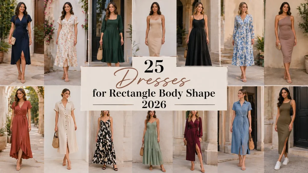 25 dresses for rectangle body shape 2026