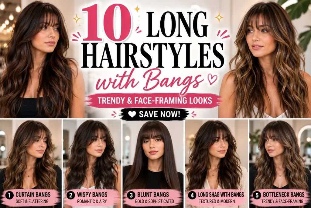 10 Long Hairstyles With Bangs That Are Chic, Flattering & Trendy in 2026 ✨