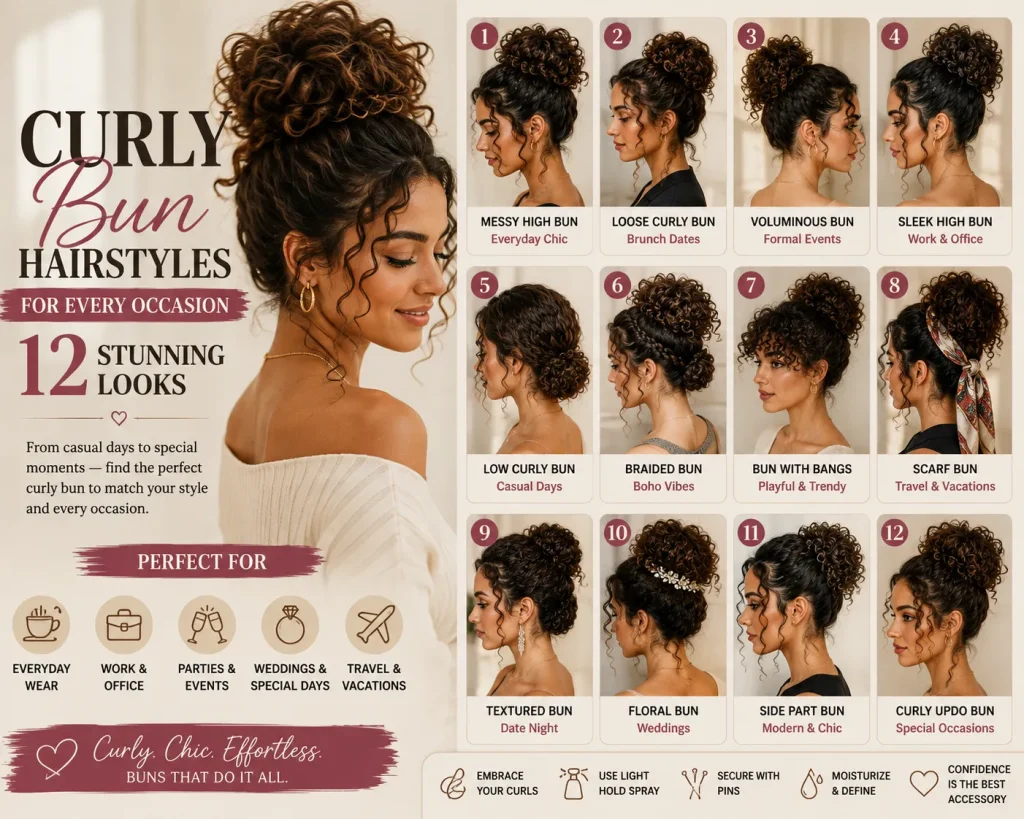 Curly Bun Hairstyles for Every Occasion: 12 Stunning Looks