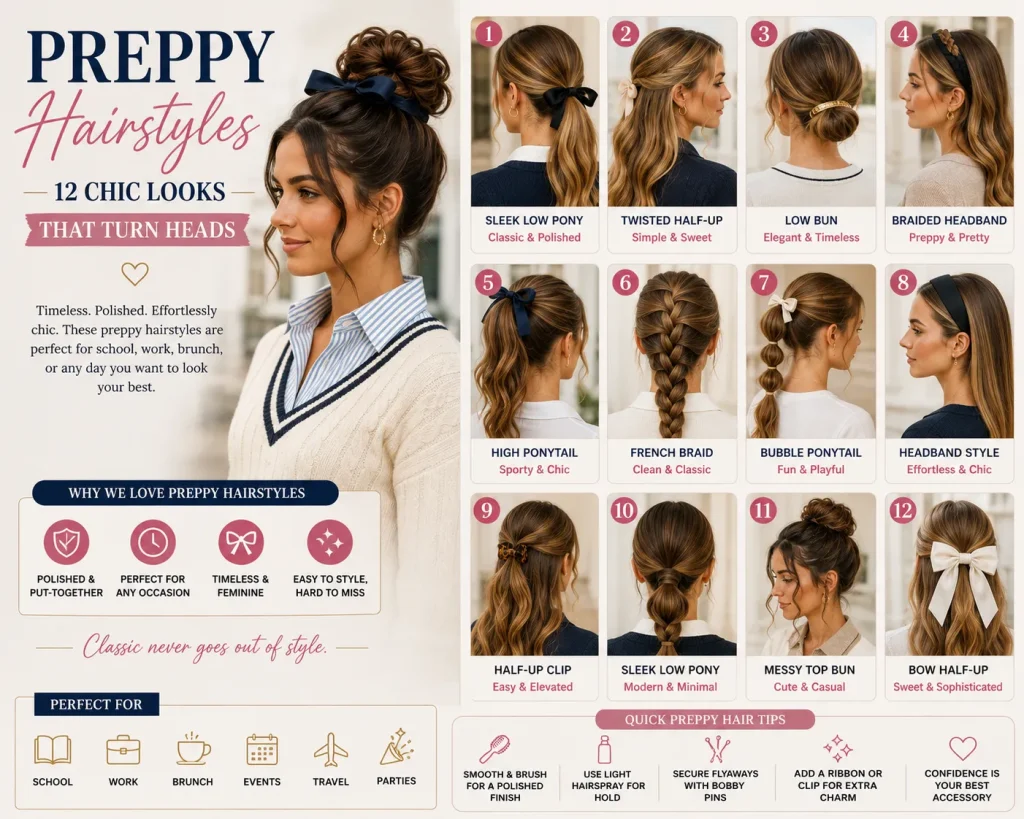 Preppy Hairstyles: 12 Chic Looks That Turn Heads