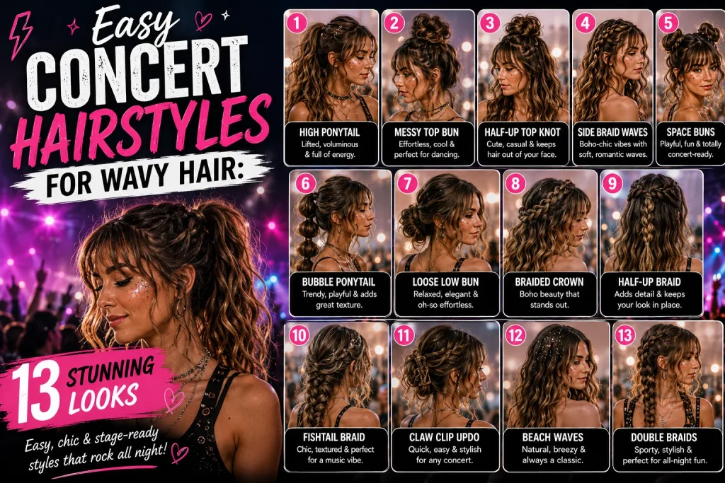 Easy Concert Hairstyles for Wavy Hair: 13 Stunning Looks