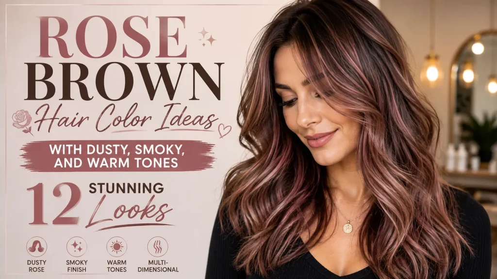 Rose Brown Hair Color Ideas With Dusty, Smoky, and Warm Tones: 12 Stunning Looks