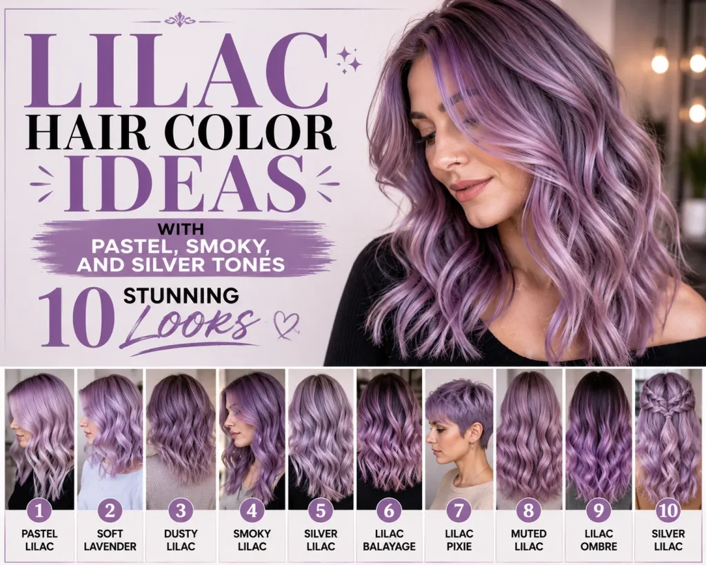Lilac Hair Color Ideas With Pastel, Smoky, and Silver Tones: 10 Stunning Looks