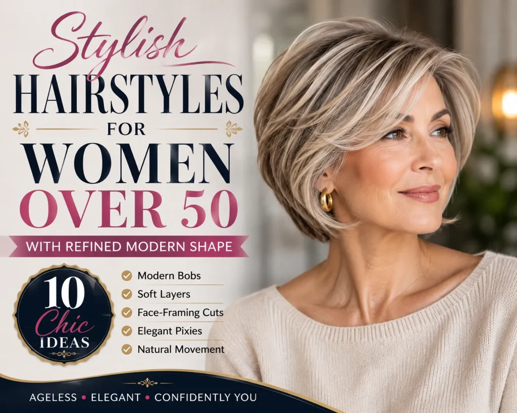 Stylish Hairstyles for Women Over 50 With Refined Modern Shape: 10 Chic Ideas