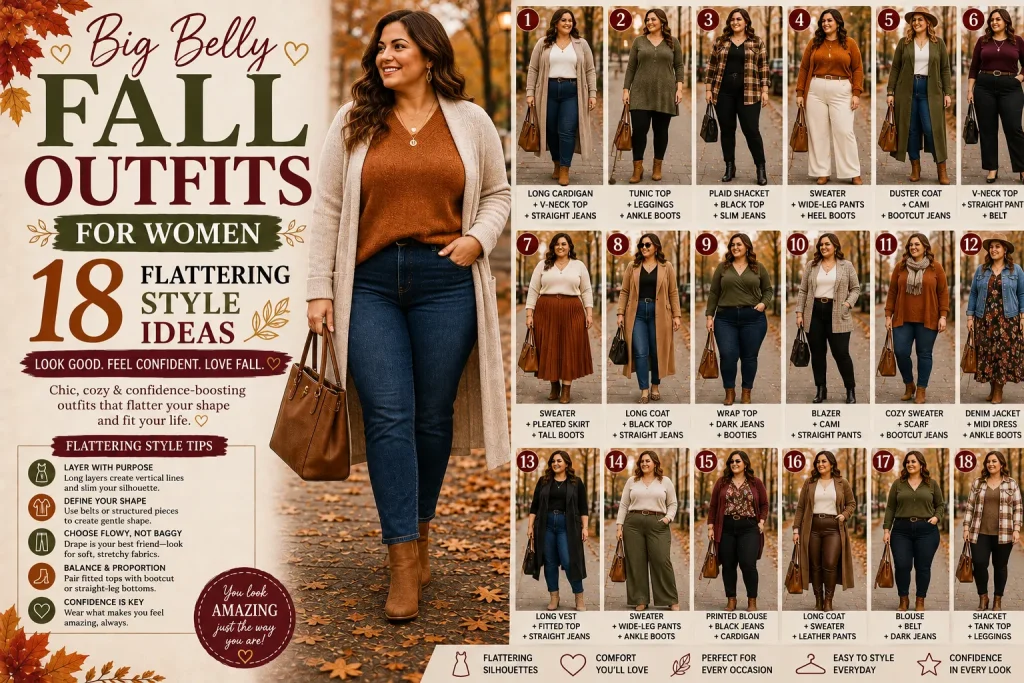 Big Belly Fall Outfits for Women: 18 Flattering Style Ideas