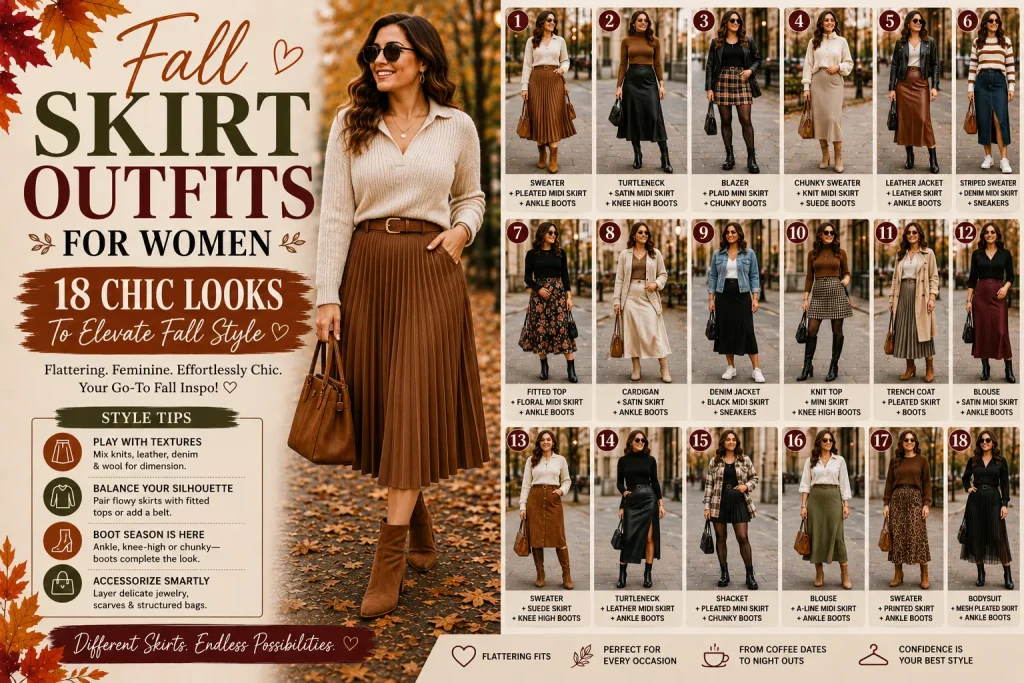 Fall Skirt Outfits For Women: 18 Chic Looks To Elevate Fall Style