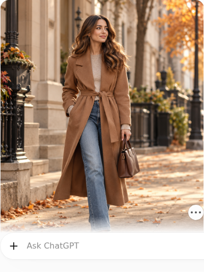 Belted Coat With Straight-Leg Denim