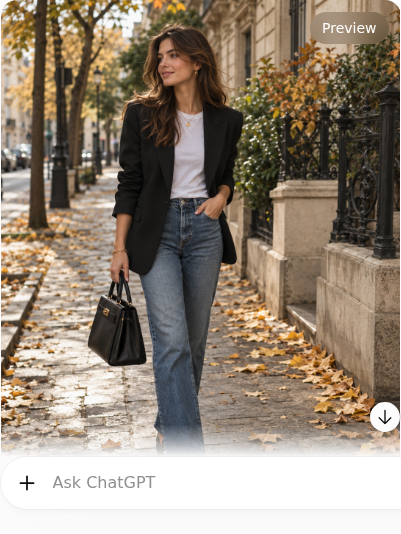 Black Blazer With White Tee and Straight Jeans