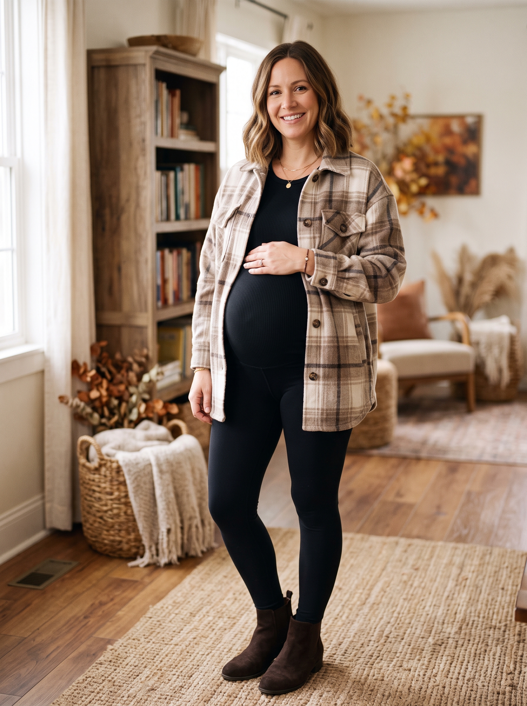 Black Leggings With Shacket