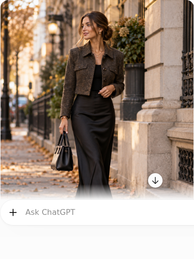 Black Maxi Skirt With a Cropped Jacket
