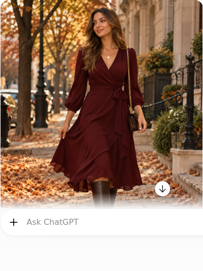 Burgundy Wrap Dress With Knee-High Boots