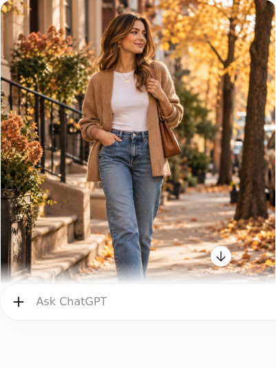 Camel Cardigan With Straight-Leg Jeans