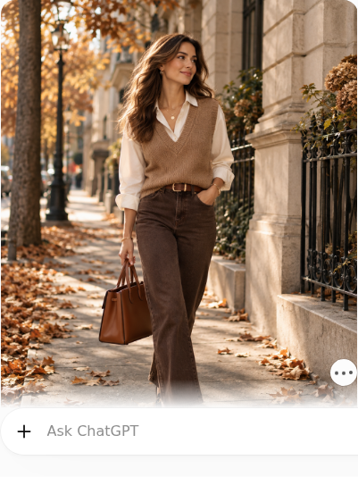 Camel Vest With Cream Shirt and Brown Jeans