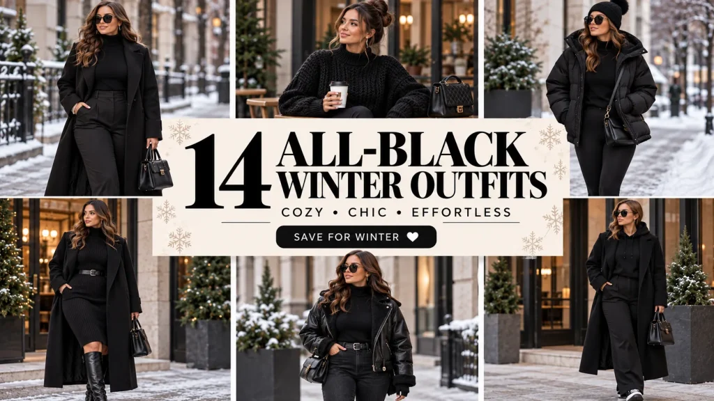 14 Stunning All-Black Winter Outfit Ideas for Women: Cozy, Chic & Effortless 🖤❄️