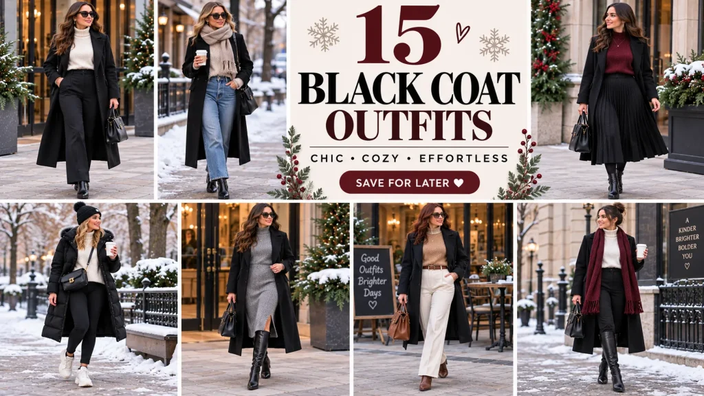 15 Stunning Winter Capsule Wardrobe Black Coat Outfits: Chic, Cozy & Effortless 🖤❄️