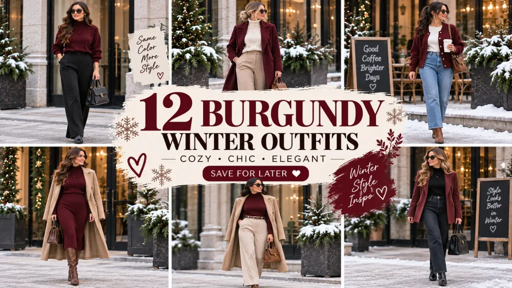 12 Stunning Winter Capsule Wardrobe Burgundy Outfits: Cozy, Chic & Effortlessly Elegant 🍷❄️✨