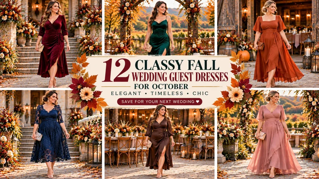 12 Classy Fall Wedding Guest Dresses for October That Look Effortlessly Elegant 🍂