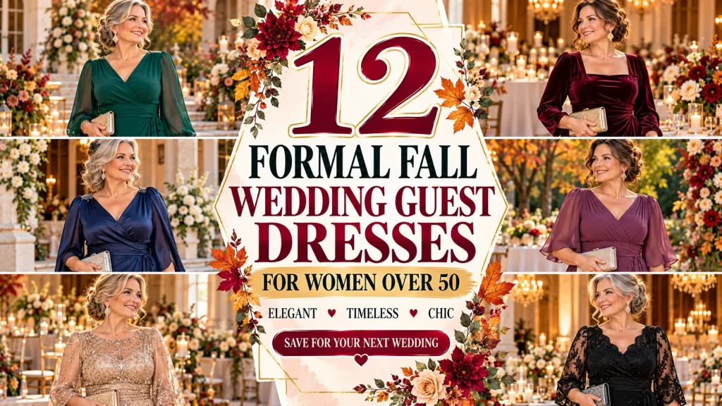 12 Formal Fall Wedding Guest Dresses for Women Over 50 That Look Elegant & Chic