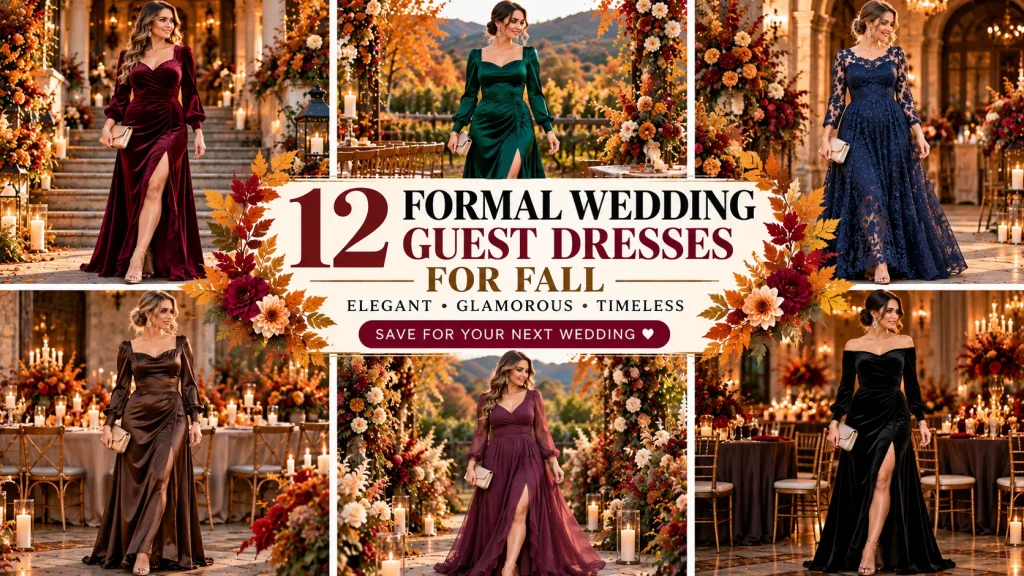 12 Elegant Formal Wedding Guest Dresses for Fall That Look Absolutely Stunning πβ¨