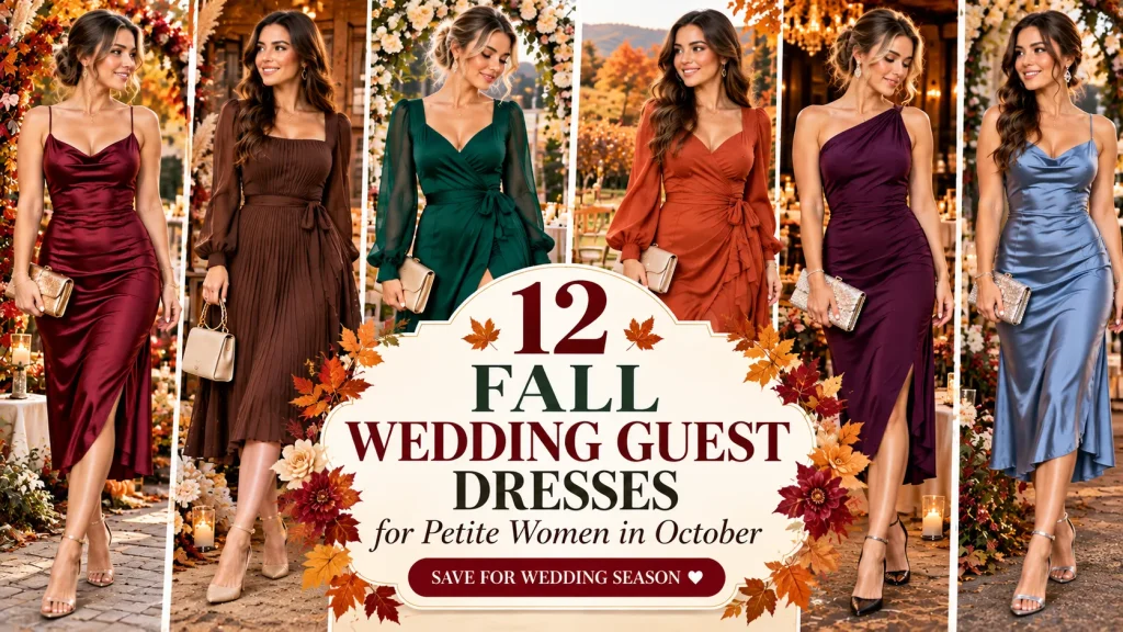 12 Stunning Fall Wedding Guest Dresses for Petite Women in October 🍂💍