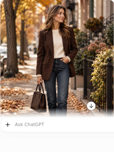 Chocolate Blazer With Ivory Knit and Jeans