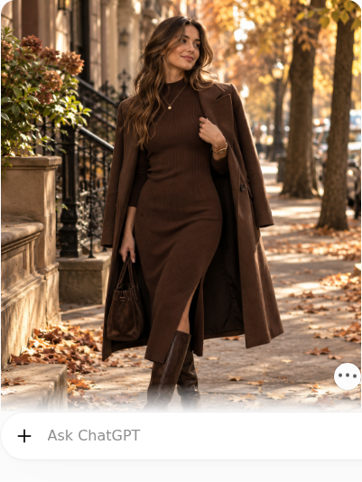 Chocolate Brown Dress With Knee-High Boots