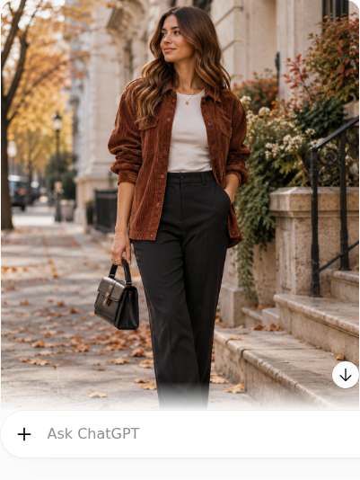 Corduroy Overshirt With Black Trousers
