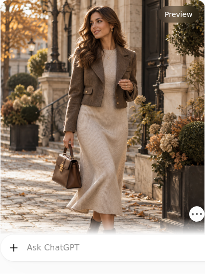 Cropped Jacket With a Knit Midi Dress