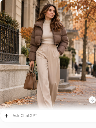 Cropped Puffer With Wide-Leg Trousers