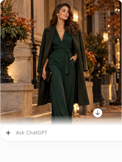 Deep Green Jumpsuit With a Tailored Coat