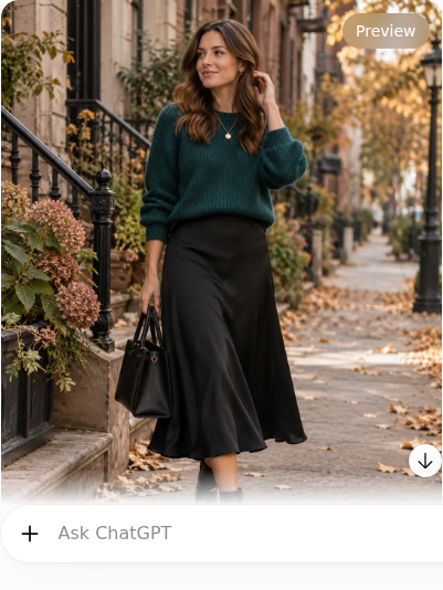Deep Teal Knit With Black Midi Skirt
