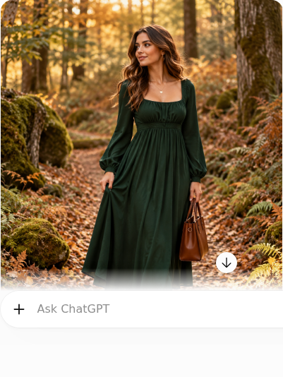 Forest Green Empire-Waist Dress