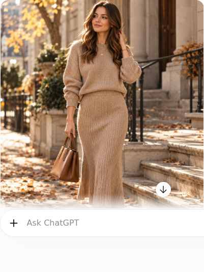 Knit Skirt With a Matching Sweater