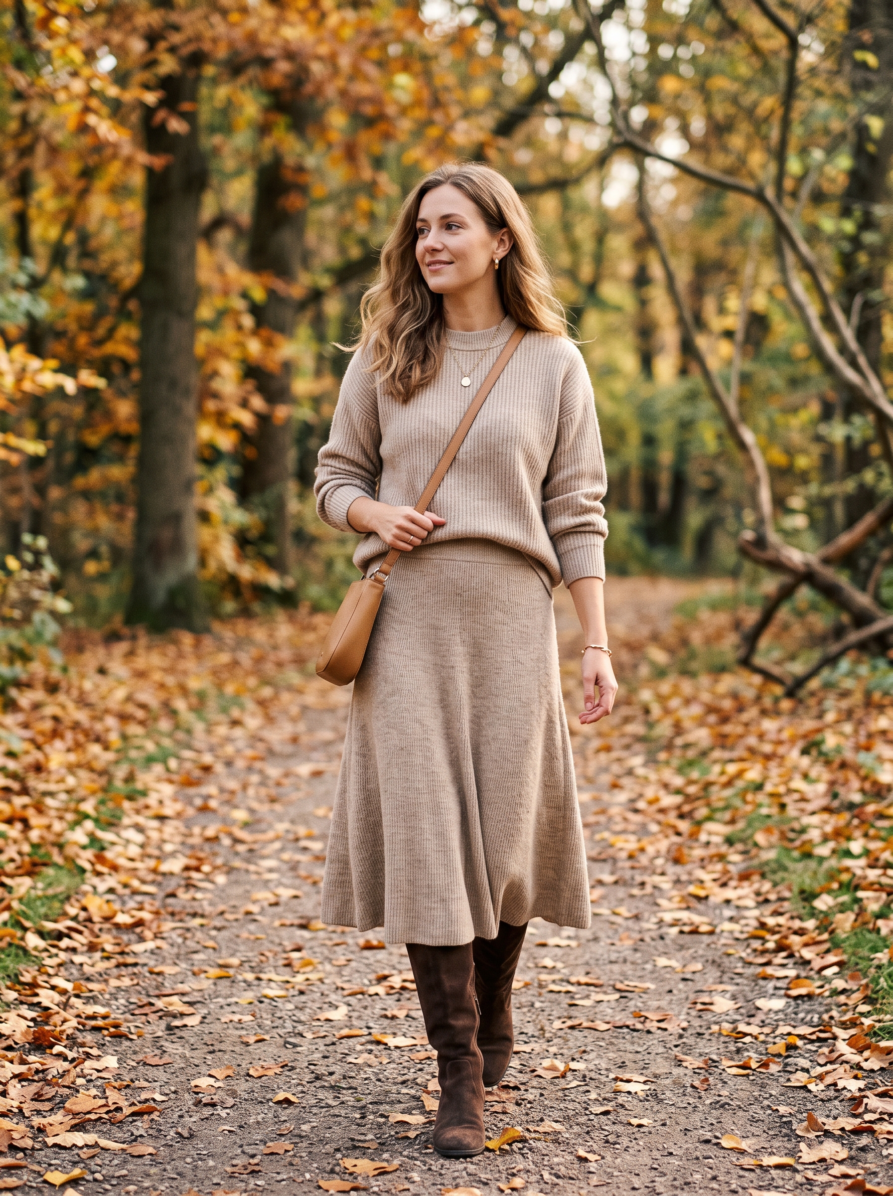 Knit Skirt With a Matching Sweater