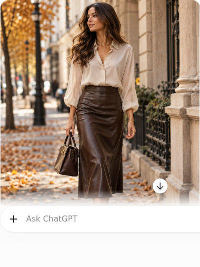 Leather Midi Skirt With a Soft Button-Down