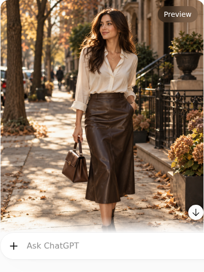 Leather Midi Skirt With a Soft Button-Down