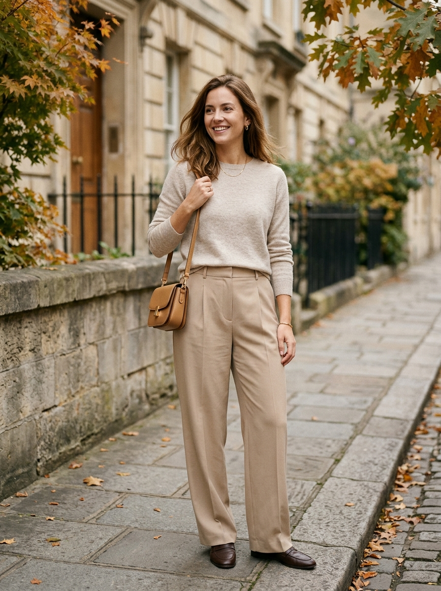 Lightweight Knit With Relaxed Trousers