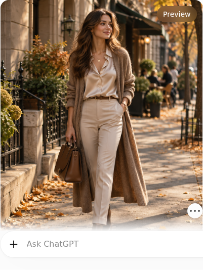 Long Cardigan With a Silk Blouse and Slim Trousers