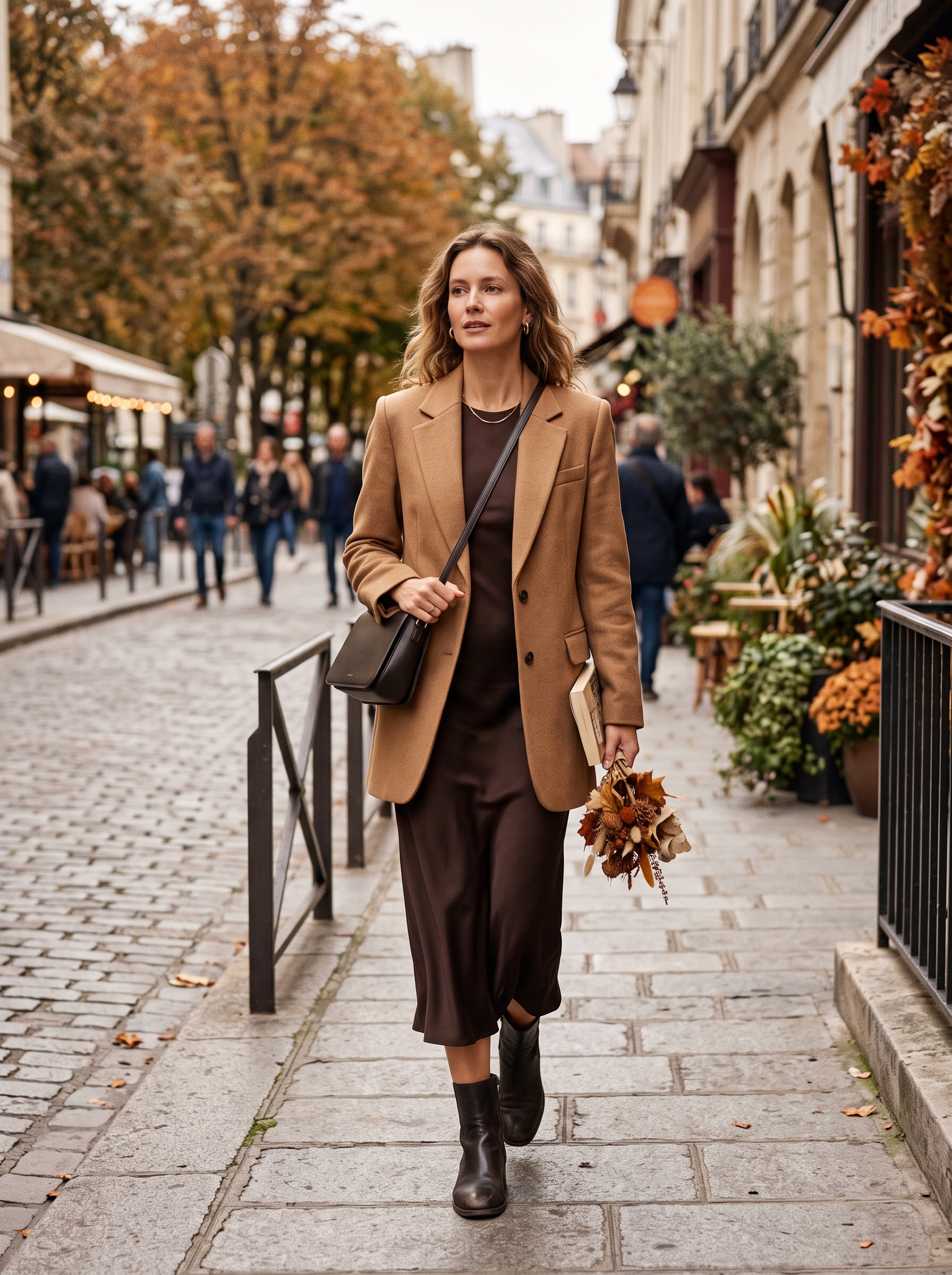 Longline Blazer With a Column Dress