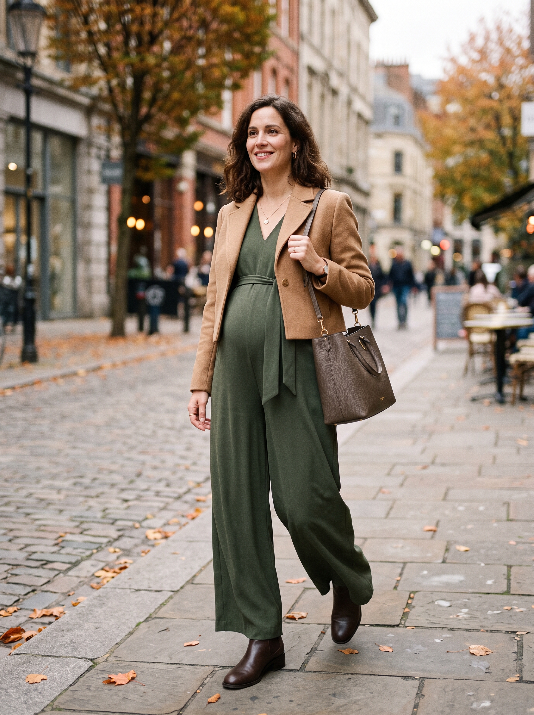 Maternity Jumpsuit With a Cropped Jacket