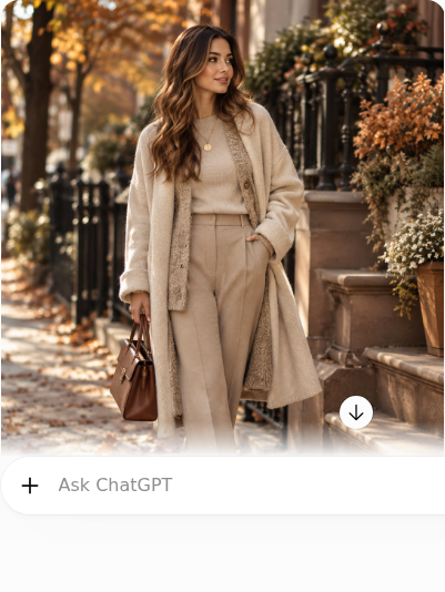 Monochrome Beige Knit Layers With Trousers