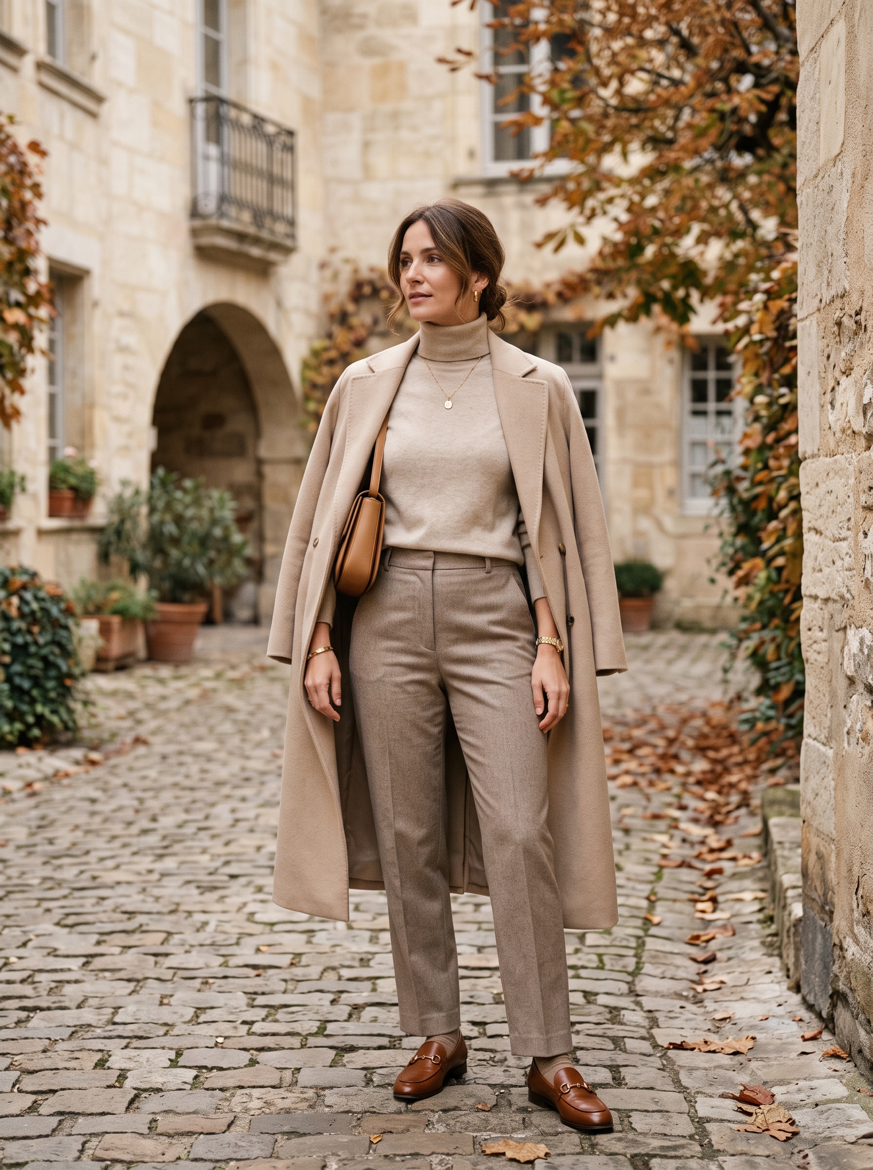 Monochrome Beige Knit Layers
