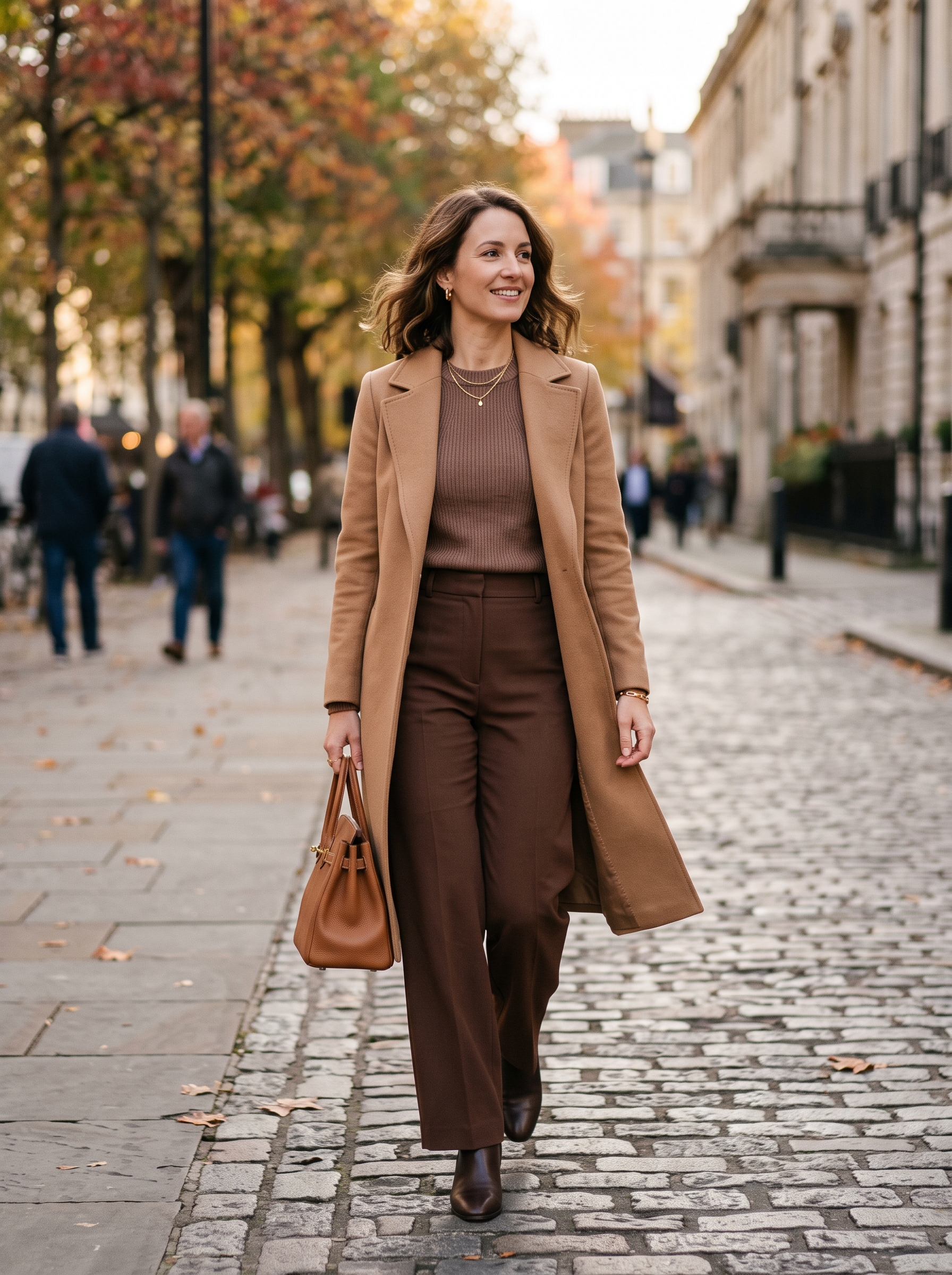 Monochrome Brown Layers With Tailored Pants