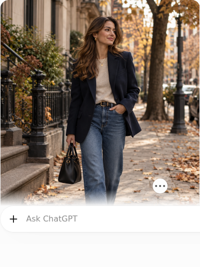 Navy Blazer With Straight-Leg Jeans