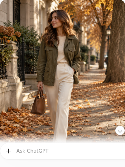 Olive Utility Jacket With Cream Trousers