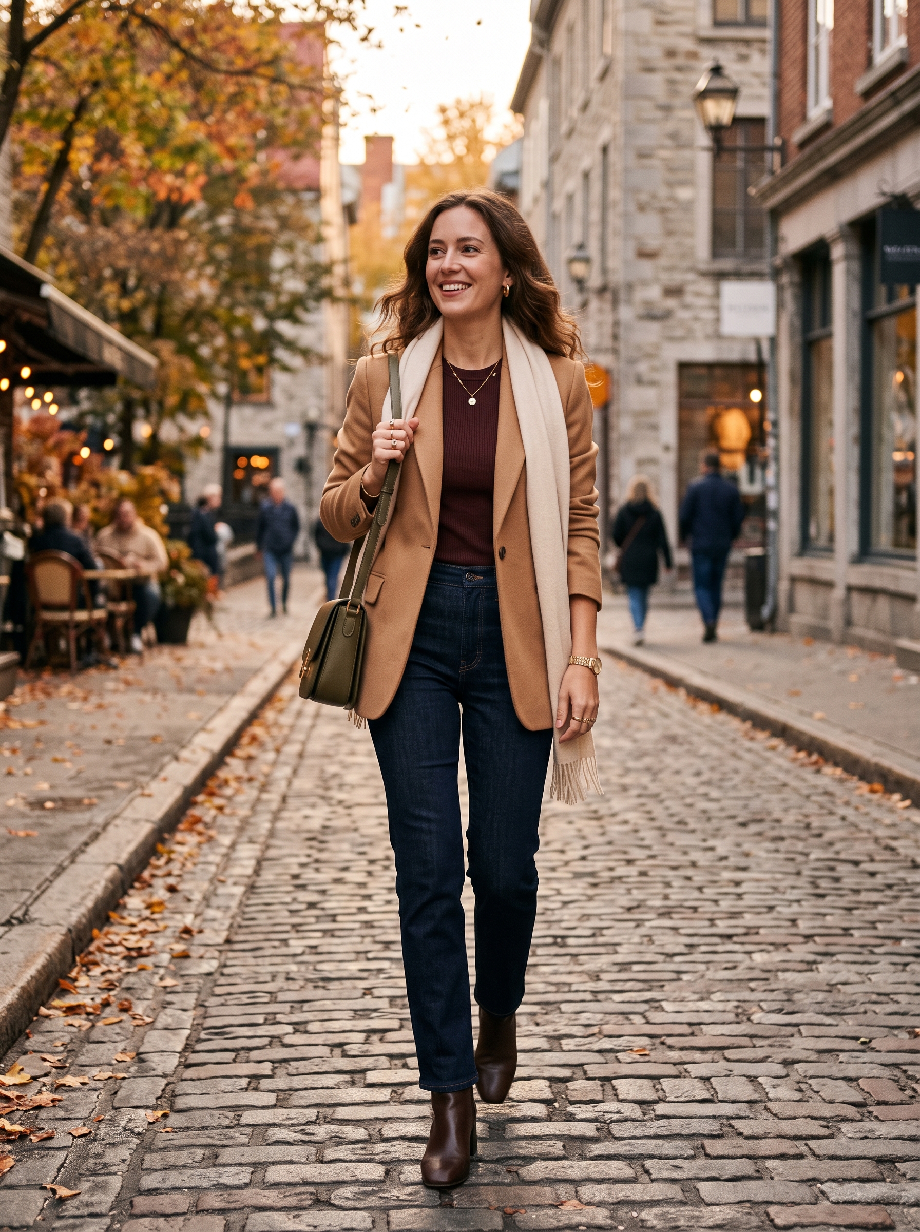 Open Blazer With Dark Denim