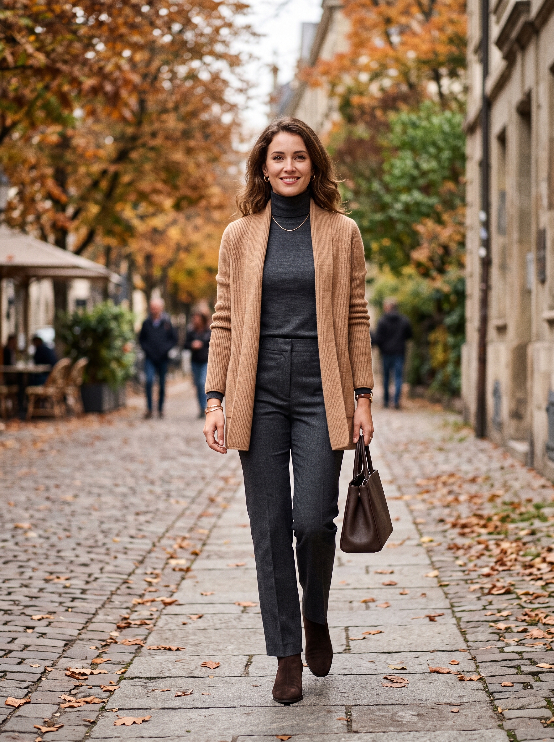 Open Knit Jacket With Column Dressing