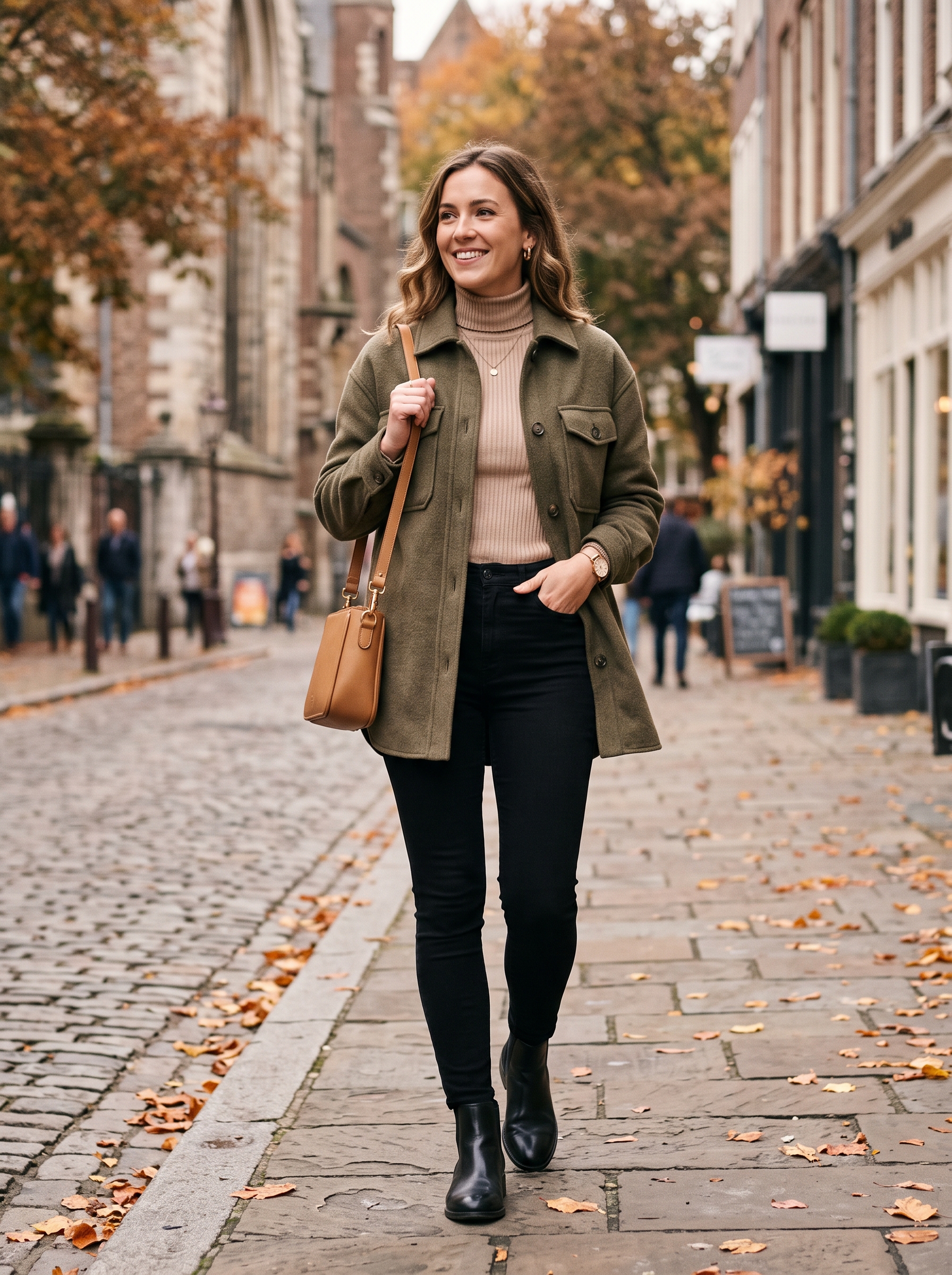 Open Shacket With Black Jeans