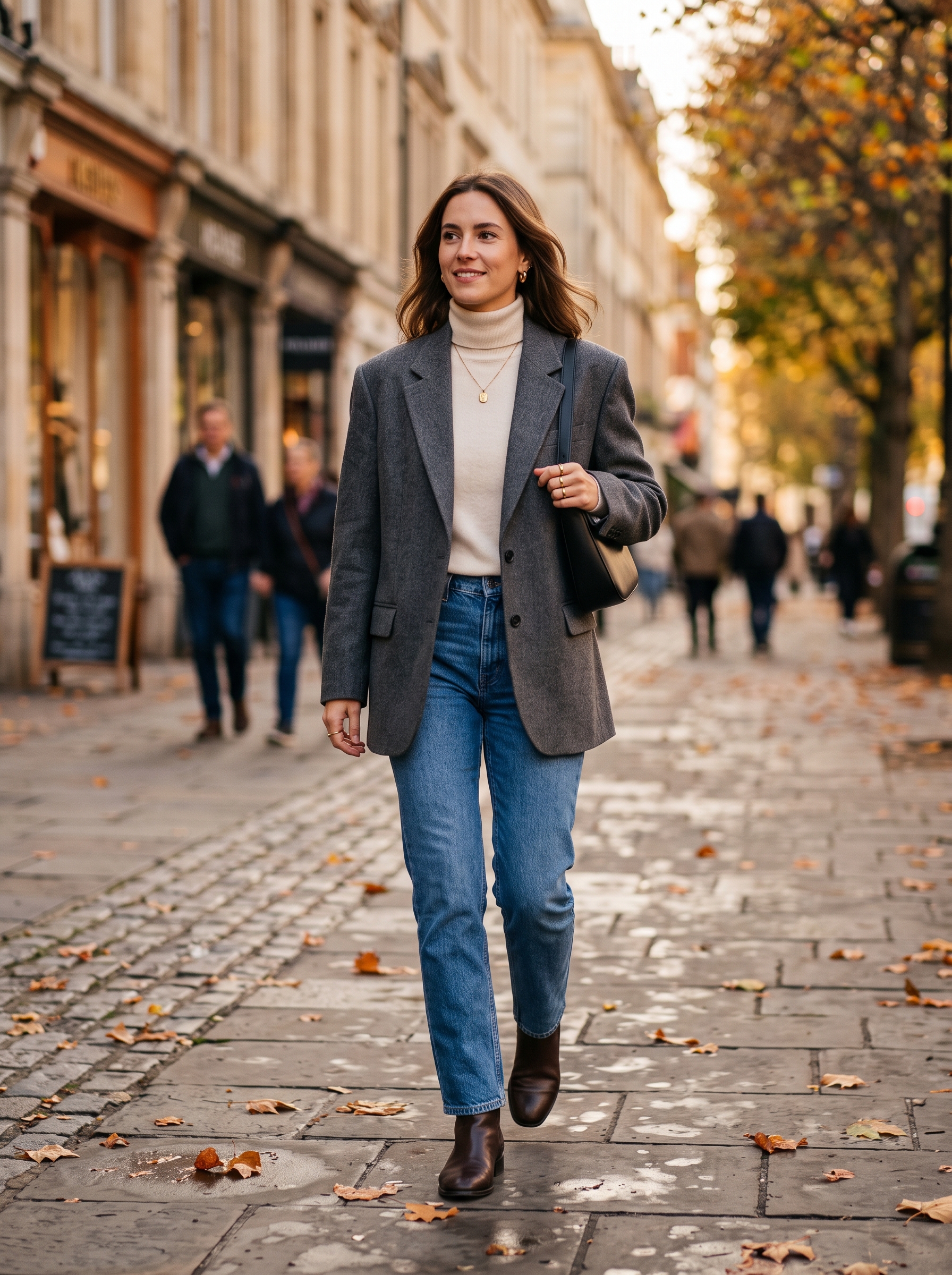 Oversized Blazer With Straight-Leg Jeans