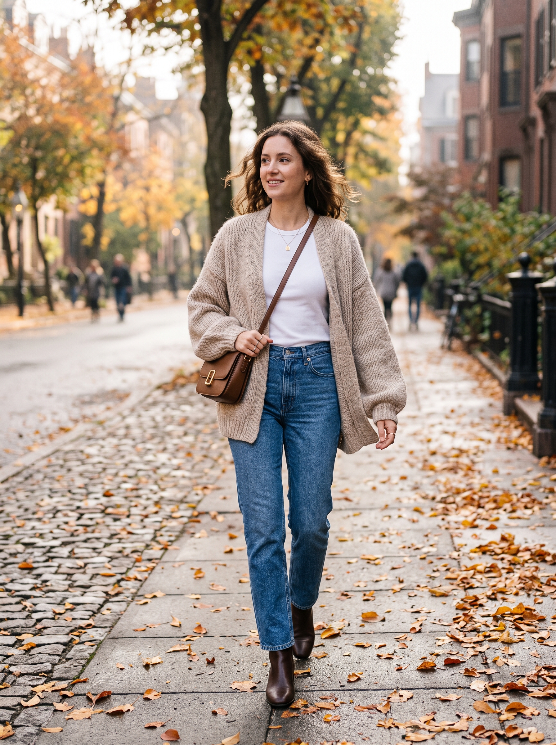 Oversized Cardigan With Straight-Leg Jeans